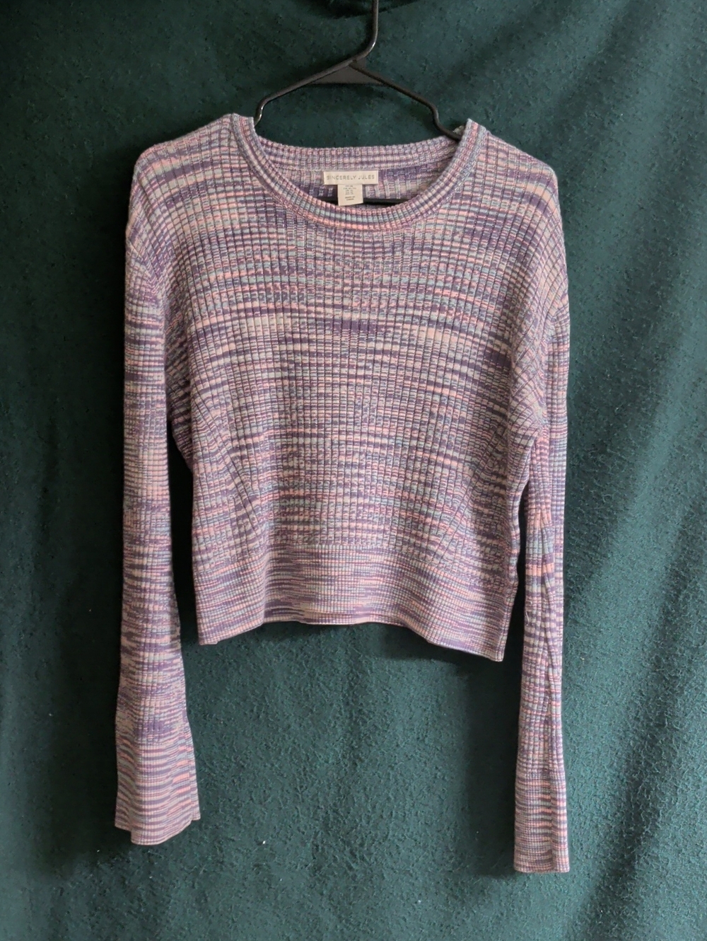 Sincerely Jules Lavender Multi Ribbed Crew Sweater